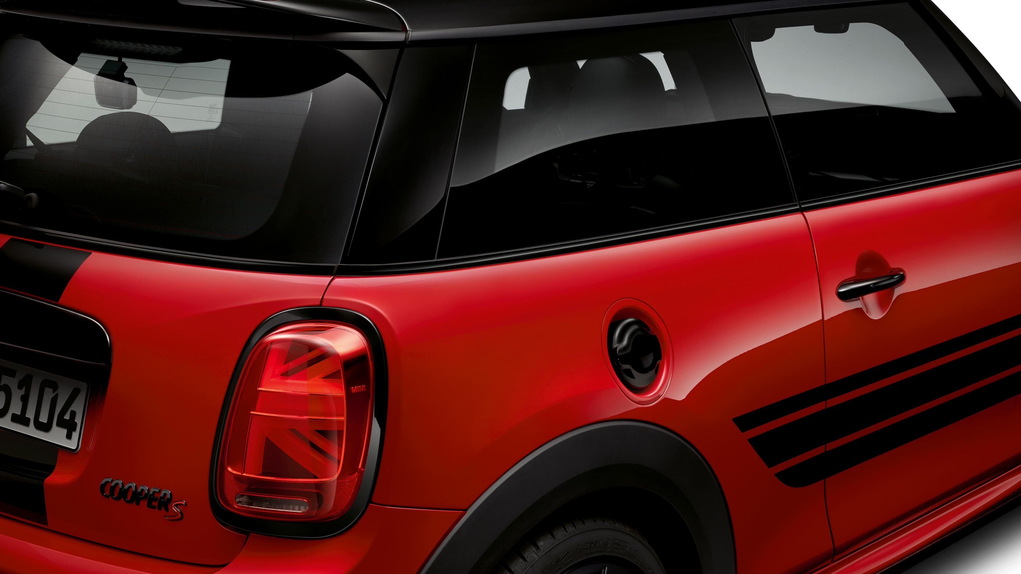 MINI – siyah karakter şeridi kaplaması – yan çıkartmalar